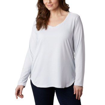 Columbia Firwood Camp Long Sleeve Plus Size, Sudaderas Blancos Rayas Para Mujer | 904718-IBA